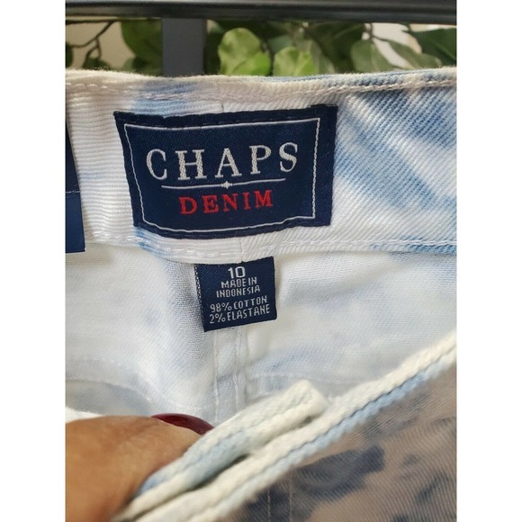 Chaps Denim Women's White & Blue Cotton Mid Rise Slimming Fit Jeans Pant Size 10 - Picture 6 of 9